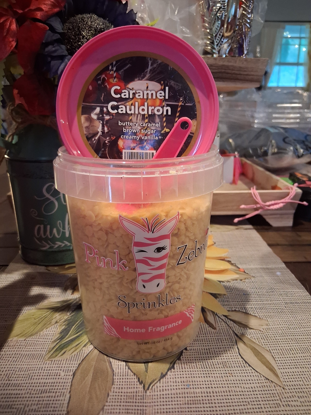 Pink Zebra Caramel Cauldron Sprinkles Home Fragrance - Pink and Yellow